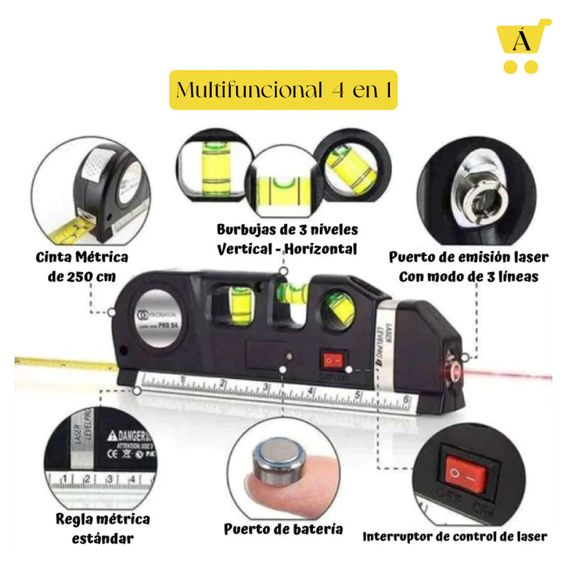 Metrix🛠️METRO NIVEL LASER 4 en 1, precisión y facilidad de uso